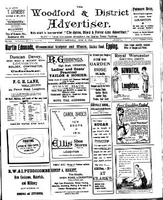 cover page of Woodford and District Advertiser published on June 13, 1914