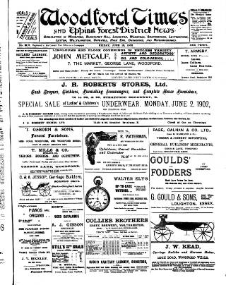 cover page of Woodford Times published on June 13, 1902