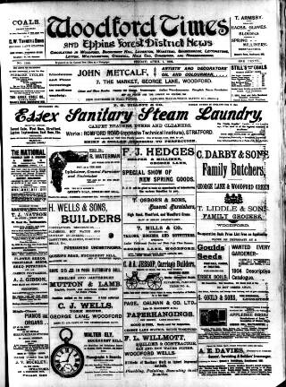 cover page of Woodford Times published on April 1, 1904