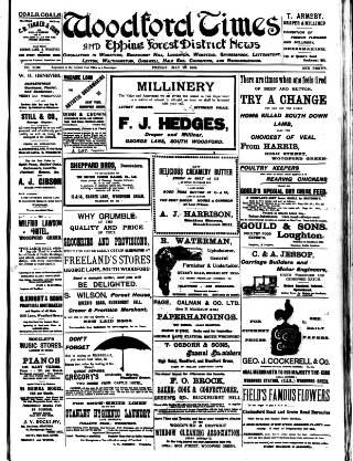 cover page of Woodford Times published on May 22, 1908