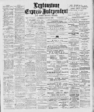 cover page of Leytonstone Express and Independent published on June 13, 1903