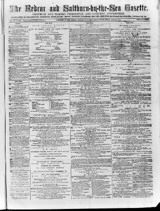 cover page of Redcar and Saltburn-by-the-Sea Gazette published on August 2, 1872