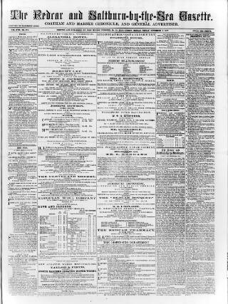cover page of Redcar and Saltburn-by-the-Sea Gazette published on November 2, 1877