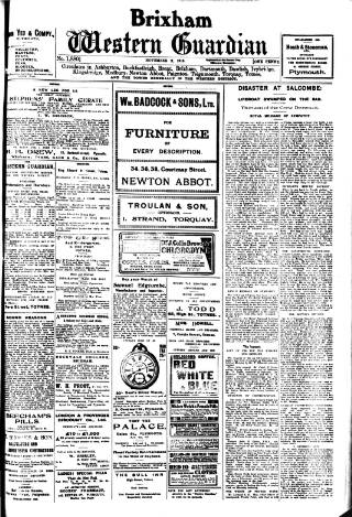 cover page of Brixham Western Guardian published on November 2, 1916