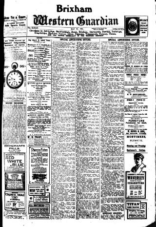 cover page of Brixham Western Guardian published on May 22, 1919