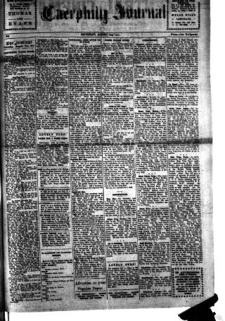 cover page of Caerphilly Journal published on August 2, 1917