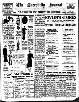 cover page of Caerphilly Journal published on May 22, 1937
