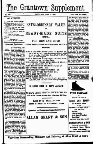 cover page of Grantown Supplement published on May 22, 1897