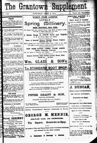 cover page of Grantown Supplement published on April 1, 1911