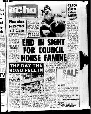 cover page of Haverhill Echo published on August 2, 1973