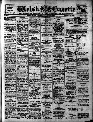 cover page of Welsh Gazette published on April 1, 1915