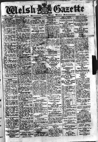 cover page of Welsh Gazette published on November 2, 1944