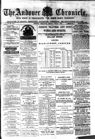 cover page of Andover Chronicle published on June 13, 1879