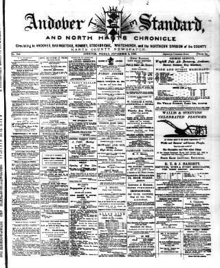 cover page of Andover Chronicle published on November 2, 1883