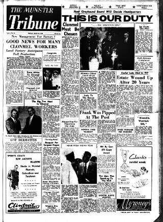 cover page of Munster Tribune published on June 13, 1958