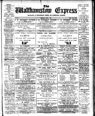 cover page of Walthamstow Express published on April 1, 1899