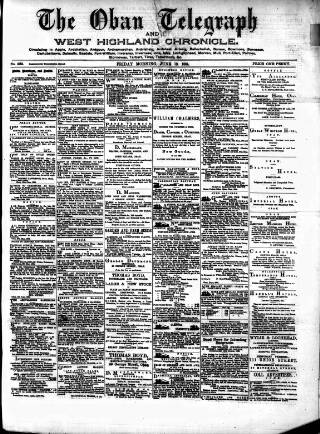 cover page of Oban Telegraph and West Highland Chronicle published on June 13, 1884