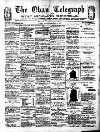 cover page of Oban Telegraph and West Highland Chronicle published on August 2, 1889