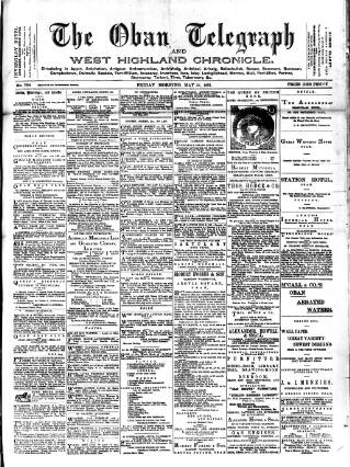 cover page of Oban Telegraph and West Highland Chronicle published on May 22, 1891