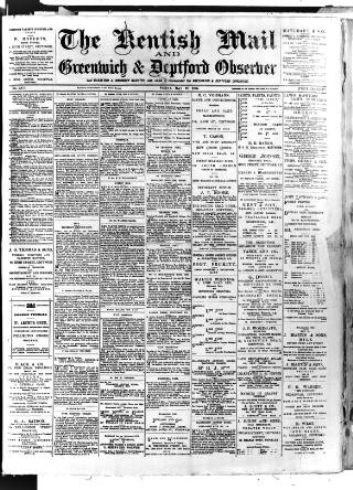 cover page of Greenwich and Deptford Observer published on May 22, 1896