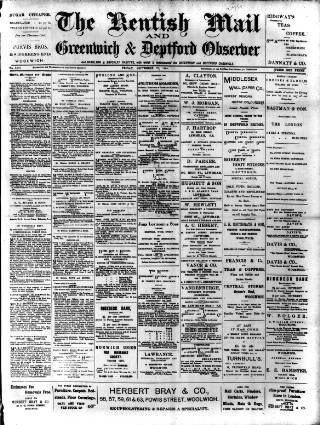cover page of Greenwich and Deptford Observer published on September 22, 1905