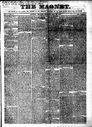 cover page of Magnet (London) published on May 22, 1837