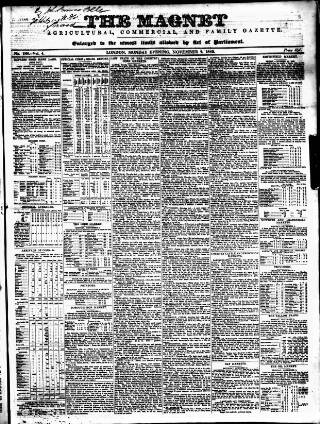 cover page of Magnet (London) published on November 2, 1840