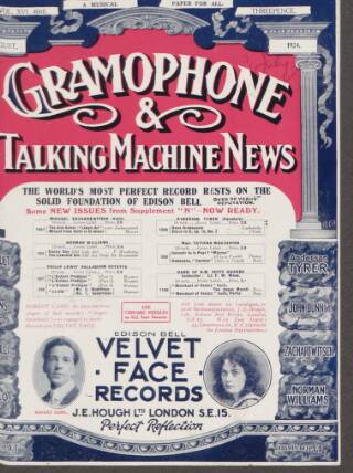 cover page of Gramophone, Wireless and Talking Machine News published on August 1, 1924