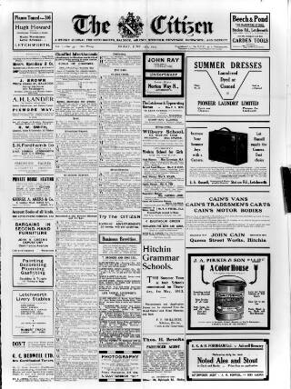 cover page of Citizen (Letchworth) published on June 13, 1913