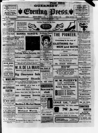 cover page of Guernsey Evening Press and Star published on August 2, 1916