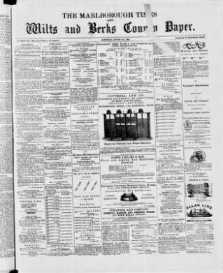cover page of Marlborough Times published on August 2, 1884