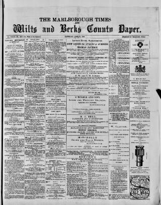 cover page of Marlborough Times published on April 1, 1893
