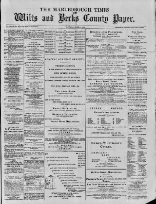 cover page of Marlborough Times published on April 1, 1899