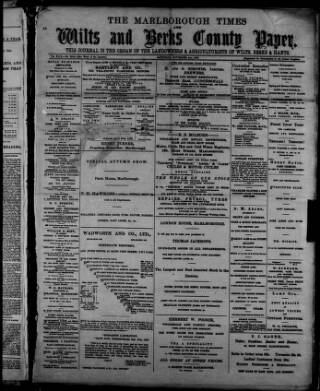 cover page of Marlborough Times published on November 2, 1907
