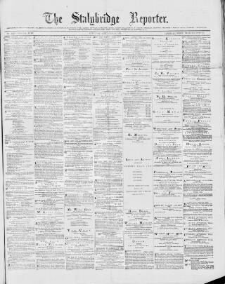 cover page of Stalybridge Reporter published on September 28, 1878