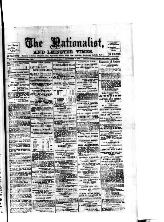 cover page of Carlow Nationalist published on September 28, 1901