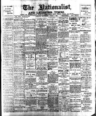 cover page of Carlow Nationalist published on April 1, 1905