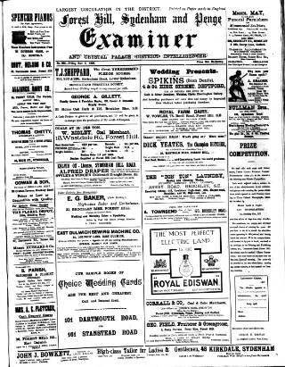 cover page of Forest Hill & Sydenham Examiner published on November 2, 1906