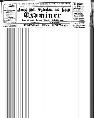 cover page of Forest Hill & Sydenham Examiner published on April 1, 1927
