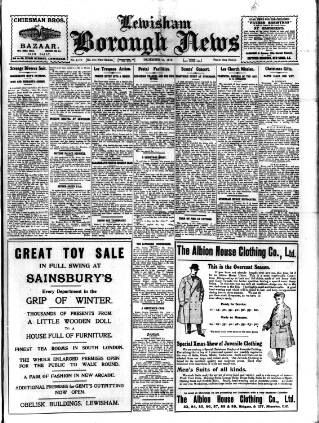 cover page of Lewisham Borough News published on December 13, 1912