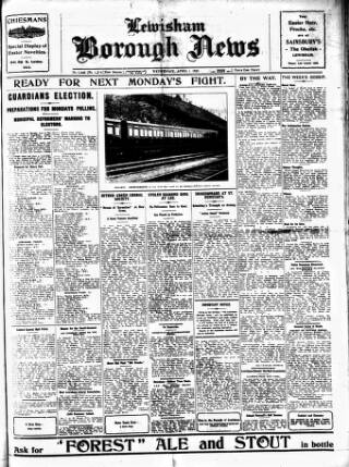 cover page of Lewisham Borough News published on April 1, 1925