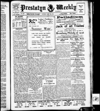 cover page of Prestatyn Weekly published on June 13, 1936