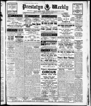 cover page of Prestatyn Weekly published on August 2, 1952