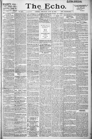 cover page of Echo (London) published on June 13, 1895