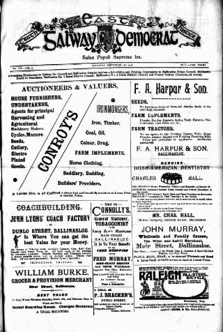 cover page of East Galway Democrat published on September 28, 1918