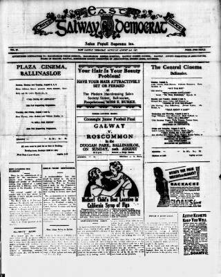 cover page of East Galway Democrat published on August 2, 1947