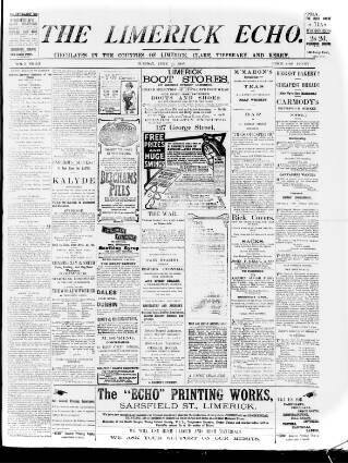 cover page of Limerick Echo published on June 13, 1905