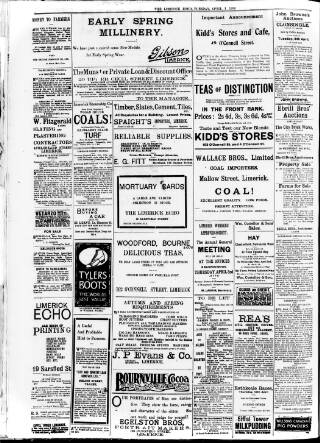 cover page of Limerick Echo published on April 1, 1919