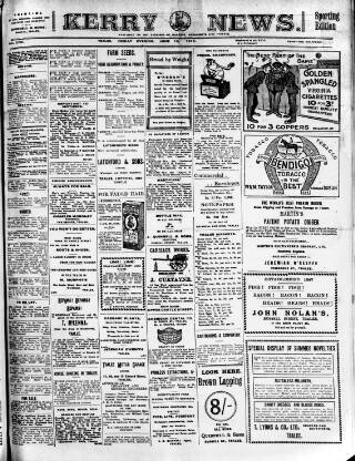 cover page of Kerry News published on June 13, 1913