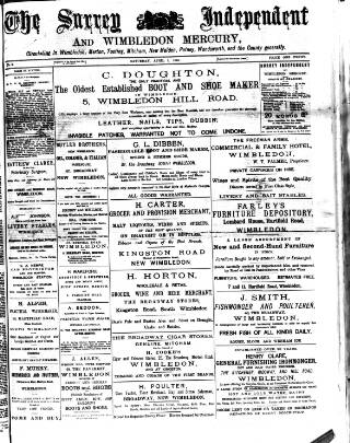 cover page of Surrey Independent and Wimbledon Mercury published on April 1, 1882